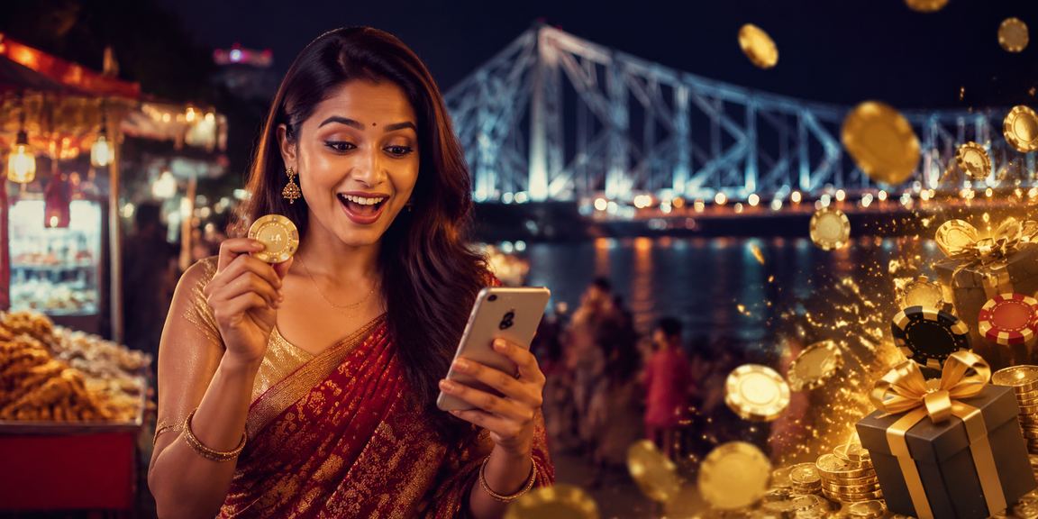 Night market with mobile casino theme in Kolkata